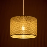 GloboStar® CLAIRIE 203-0137 Μοντέρνο Κρεμαστό Φωτιστικό Καπέλο Μονόφωτο 1 x E27 IP20 Λευκό Ύφασμα - Μ30 x Π30 x Υ22cm