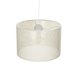 GloboStar® CLAIRIE 203-0137 Μοντέρνο Κρεμαστό Φωτιστικό Καπέλο Μονόφωτο 1 x E27 IP20 Λευκό Ύφασμα - Μ30 x Π30 x Υ22cm