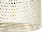 GloboStar® CLAIRIE 203-0137 Μοντέρνο Κρεμαστό Φωτιστικό Καπέλο Μονόφωτο 1 x E27 IP20 Λευκό Ύφασμα - Μ30 x Π30 x Υ22cm