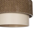 GloboStar® SISSIE 203-0138 Μοντέρνο Κρεμαστό Φωτιστικό Καπέλο Μονόφωτο 1 x E27 IP20 Καφέ & Μπεζ Ύφασμα - Μ30 x Π30 x Υ23cm
