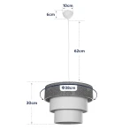 GloboStar® LEVEL 203-0172 Μοντέρνο Κρεμαστό Φωτιστικό Καπέλο Μονόφωτο 1 x E27 IP20 Καφέ & Μπεζ Ύφασμα - Μ38 x Π38 x Υ30cm