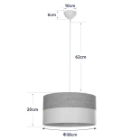 GloboStar® LIVA 203-0173 Μοντέρνο Κρεμαστό Φωτιστικό Καπέλο Μονόφωτο 1 x E27 IP20 Καφέ & Μπεζ Ύφασμα - Μ38 x Π38 x Υ20cm