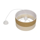 GloboStar® LIVA 203-0173 Μοντέρνο Κρεμαστό Φωτιστικό Καπέλο Μονόφωτο 1 x E27 IP20 Καφέ & Μπεζ Ύφασμα - Μ38 x Π38 x Υ20cm