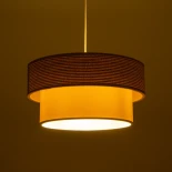 GloboStar® LIVI 203-0174 Μοντέρνο Κρεμαστό Φωτιστικό Καπέλο Μονόφωτο 1 x E27 IP20 Μπεζ Ύφασμα - Μ38 x Π38 x Υ30cm