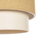 GloboStar® LIVI 203-0174 Μοντέρνο Κρεμαστό Φωτιστικό Καπέλο Μονόφωτο 1 x E27 IP20 Μπεζ Ύφασμα - Μ38 x Π38 x Υ30cm