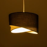 GloboStar® LILI 203-0176 Μοντέρνο Κρεμαστό Φωτιστικό Καπέλο Μονόφωτο 1 x E27 IP20 Μαύρο & Λευκό Ύφασμα - Μ30 x Π30 x Υ22cm
