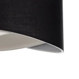 GloboStar® LILI 203-0176 Μοντέρνο Κρεμαστό Φωτιστικό Καπέλο Μονόφωτο 1 x E27 IP20 Μαύρο & Λευκό Ύφασμα - Μ30 x Π30 x Υ22cm