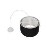 GloboStar® LILI 203-0176 Μοντέρνο Κρεμαστό Φωτιστικό Καπέλο Μονόφωτο 1 x E27 IP20 Μαύρο & Λευκό Ύφασμα - Μ30 x Π30 x Υ22cm