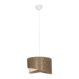 GloboStar® LILI 203-0177 Μοντέρνο Κρεμαστό Φωτιστικό Καπέλο Μονόφωτο 1 x E27 IP20 Σκούρο Καφέ & Μαύρο Ύφασμα - Μ30 x Π30 x Υ22cm