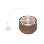 GloboStar® LILI 203-0177 Μοντέρνο Κρεμαστό Φωτιστικό Καπέλο Μονόφωτο 1 x E27 IP20 Σκούρο Καφέ & Μαύρο Ύφασμα - Μ30 x Π30 x Υ22cm