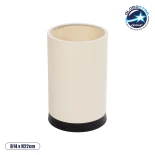 GloboStar® CYLINDER 203-0183 Μοντέρνο Επιτραπέζιο Φωτιστικό Πορτατίφ Μονόφωτο 1 x E27 IP20 Μαύρο Μέταλλο με Λευκό Υφασμα - Μ14 x Π14 x Υ21cm