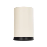 GloboStar® CYLINDER 203-0183 Μοντέρνο Επιτραπέζιο Φωτιστικό Πορτατίφ Μονόφωτο 1 x E27 IP20 Μαύρο Μέταλλο με Λευκό Υφασμα - Μ14 x Π14 x Υ21cm