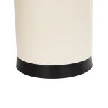 GloboStar® CYLINDER 203-0183 Μοντέρνο Επιτραπέζιο Φωτιστικό Πορτατίφ Μονόφωτο 1 x E27 IP20 Μαύρο Μέταλλο με Λευκό Υφασμα - Μ14 x Π14 x Υ21cm