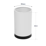 GloboStar® CYLINDER 203-0183 Μοντέρνο Επιτραπέζιο Φωτιστικό Πορτατίφ Μονόφωτο 1 x E27 IP20 Μαύρο Μέταλλο με Λευκό Υφασμα - Μ14 x Π14 x Υ21cm