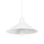 GloboStar® FERRO 203-0085 Μοντέρνο Κρεμαστό Φωτιστικό Καμπάνα Μονόφωτο 1 x E27 IP20 Λευκό Πλαστικό - Μ30 x Π30 x Υ15cm