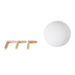 GloboStar® MOON 79607-S Επιτραπέζιο Φωτιστικό LED 3W 150lm 360° DC 5V IP20 RGB Dimmable Λευκό Πλαστικό με Μπεζ Ξύλο - Λειτουργία μόνο σε ρεύμα, χωρίς μπαταρίες - Μ20 x Π20 x Υ23cm - 2 Χρόνια Εγγύηση