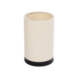 GloboStar® CYLINDER 203-0183 Μοντέρνο Επιτραπέζιο Φωτιστικό Πορτατίφ Μονόφωτο 1 x E27 IP20 Μαύρο Μέταλλο με Λευκό Υφασμα - Μ14 x Π14 x Υ21cm