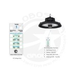 GLOBOSTAR® INDUSTRY 61704 Βιομηχανικό Φωτιστικό Καμπάνα High Bay UFO Τεχνολογίας Smart Group Linkable Control System 2.4Ghz με Αισθητήρα Κίνησης Microwave LED 100W 15000lm SDCM<5 90° AC 85-265V Αδιάβροχο IP65 IK08 Φυσικό Λευκό 5000K - 175 x Sanan Opto SMD