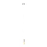 GloboStar 60858 Μονοφασικός Connector 2 Καλωδίων με 1 Μέτρο Υφασμάτινο Καλώδιο και Ντουί E27 για Λευκή Ράγα Οροφής