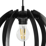 GloboStar® VIVIDUS 202-0028 Μοντέρνο Κρεμαστό Φωτιστικό Ανάρτηση Μονόφωτο 1 x E27 IP20 Μαύρο - Μ30 x Π30 x Υ70cm