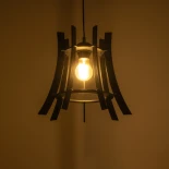 GloboStar® VIVIDUS 202-0029 Μοντέρνο Κρεμαστό Φωτιστικό Ανάρτηση Μονόφωτο 1 x E27 IP20 Μαύρο  - Μ30 x Π30 x Υ70cm