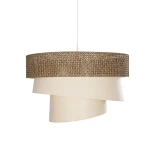 GLOBOSTAR® SIERA 203-0169 Μοντέρνο Κρεμαστό Φωτιστικό Οροφής με Ντουί 1 x E27 AC 220-240V IP20 - Καφέ & Μπεζ - Μ38 x Π38 x Υ26cm