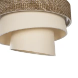 GLOBOSTAR® SIERA 203-0169 Μοντέρνο Κρεμαστό Φωτιστικό Οροφής με Ντουί 1 x E27 AC 220-240V IP20 - Καφέ & Μπεζ - Μ38 x Π38 x Υ26cm