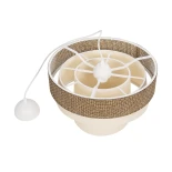 GLOBOSTAR® SIERA 203-0169 Μοντέρνο Κρεμαστό Φωτιστικό Οροφής με Ντουί 1 x E27 AC 220-240V IP20 - Καφέ & Μπεζ - Μ38 x Π38 x Υ26cm