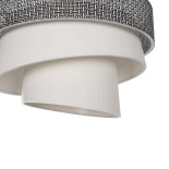 GloboStar® SIERA 203-0170 Μοντέρνο Κρεμαστό Φωτιστικό Καπέλο Μονόφωτο 1 x E27 IP20 Μαύρο & Λευκό Ύφασμα - Μ38 x Π38 x Υ26cm