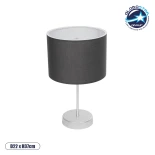 GloboStar® WIZ 203-0179 Μοντέρνο Επιτραπέζιο Φωτιστικό Μονόφωτο 1 x E27 IP20 Ασημί Μέταλλο Με Γκρι Καπέλο- Μ22 x Π22 x Υ36.5cm
