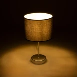 GloboStar® WIZ 203-0179 Μοντέρνο Επιτραπέζιο Φωτιστικό Μονόφωτο 1 x E27 IP20 Ασημί Μέταλλο Με Γκρι Καπέλο- Μ22 x Π22 x Υ36.5cm