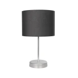 GloboStar® WIZ 203-0179 Μοντέρνο Επιτραπέζιο Φωτιστικό Μονόφωτο 1 x E27 IP20 Ασημί Μέταλλο Με Γκρι Καπέλο- Μ22 x Π22 x Υ36.5cm