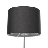 GloboStar® WIZ 203-0179 Μοντέρνο Επιτραπέζιο Φωτιστικό Μονόφωτο 1 x E27 IP20 Ασημί Μέταλλο Με Γκρι Καπέλο- Μ22 x Π22 x Υ36.5cm