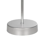 GloboStar® WIZ 203-0179 Μοντέρνο Επιτραπέζιο Φωτιστικό Μονόφωτο 1 x E27 IP20 Ασημί Μέταλλο Με Γκρι Καπέλο- Μ22 x Π22 x Υ36.5cm