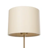 GloboStar® WIZ 203-0180 Μοντέρνο Επιτραπέζιο Φωτιστικό Μονόφωτο 1 x E27 IP20 Χρυσο Μέταλλο Με Μπεζ Καπέλο- Μ22 x Π22 x Υ36.5cm