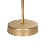 GloboStar® WIZ 203-0181 Μοντέρνο Επιτραπέζιο Φωτιστικό Πορτατίφ Μονόφωτο 1 x E27 IP20 Χρυσο Μέταλλο με Καφέ & Μπεζ Διάτρητο Ύφασμα - Μ22 x Π22 x Υ36.5cm