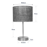 GloboStar® WIZ 203-0181 Μοντέρνο Επιτραπέζιο Φωτιστικό Πορτατίφ Μονόφωτο 1 x E27 IP20 Χρυσο Μέταλλο με Καφέ & Μπεζ Διάτρητο Ύφασμα - Μ22 x Π22 x Υ36.5cm