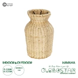 GloboStar® Artificial Garden HAVANA 21222 Διακοσμητικό Πλεκτό Καλάθι - Κασπώ Γλάστρα - Flower Pot Μπεζ Μ16 x Π16 x Υ25cm