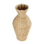 GloboStar® Artificial Garden HAVANA 21223 Διακοσμητικό Πλεκτό Καλάθι Κασπώ Γλάστρα Μπεζ Π22 x M22 x Υ42cm