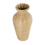 GloboStar® Artificial Garden HAVANA 21229 Διακοσμητικό Πλεκτό Καλάθι - Κασπώ Γλάστρα - Flower Pot Μπεζ Π29 x M29 x Υ57cm