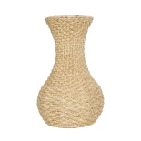 GloboStar® Artificial Garden SANDIAGO 21234 Διακοσμητικό Πλεκτό Καλάθι - Κασπώ Γλάστρα - Flower Pot Μπεζ Π25 x M25 x x Υ40cm