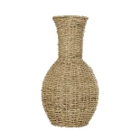 GloboStar® Artificial Garden MAUI 21242 Διακοσμητικό Πλεκτό Καλάθι - Κασπώ Γλάστρα - Flower Pot Μπεζ Π22 x M22 x Υ40cm