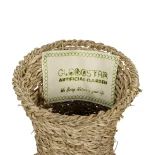 GloboStar® Artificial Garden MAUI 21242 Διακοσμητικό Πλεκτό Καλάθι - Κασπώ Γλάστρα - Flower Pot Μπεζ Π22 x M22 x Υ40cm