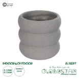 GloboStar® Artificial Garden ALBERT 21248 Διακοσμητική Κεραμική Γλάστρα ΓΚΡΙ Π18 x Μ18 x Υ16 cm