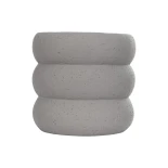 GloboStar® Artificial Garden ALBERT 21248 Διακοσμητική Κεραμική Γλάστρα ΓΚΡΙ Π18 x Μ18 x Υ16 cm