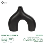 GloboStar® Artificial Garden TOLEDO 21249 Διακοσμητικό Κεραμικό Βάζo Μαύρο Π27 x Μ6 x Υ24 cm