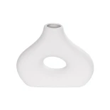 GloboStar® Artificial Garden HORIZON 21253 Διακοσμητικό Κεραμικό Βάζo Λευκό Π18 x Μ6 x Υ15 cm