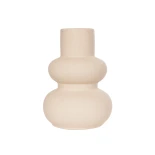 GloboStar® Artificial Garden QUARTZ 21254 Διακοσμητικό Κεραμικό Βάζo Μπεζ Π15 x Μ15 x Υ20 cm