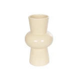 GloboStar® Artificial Garden DESERT 21258 Διακοσμητικό Κεραμικό Βάζo Μπεζ Π14 x Μ14 x Υ25 cm
