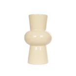 GloboStar® Artificial Garden DESERT 21258 Διακοσμητικό Κεραμικό Βάζo Μπεζ Π14 x Μ14 x Υ25 cm